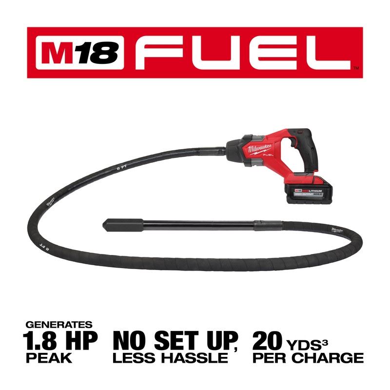 Milwaukee 2911-21 M18 FUEL 8ft Concrete Pencil Vibrator Kit