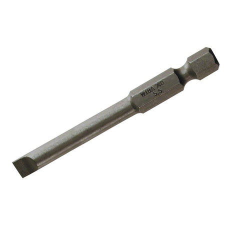 Wiha Slotted Power Bit 5.5 x 70mm Pack of 10 Bits