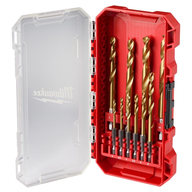 Milwaukee 48-89-4859 SHOCKWAVE Impact Duty RED HELIX Titanium Metric Drill Bit Set - 10PC