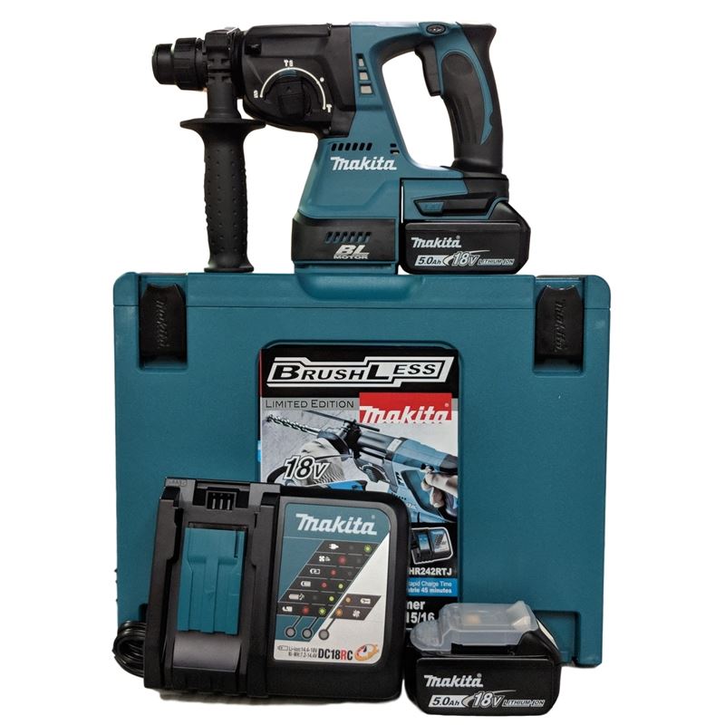 Makita DHR242RTJ 15/16" Cordless Rotary Hammer with Brushless Motor