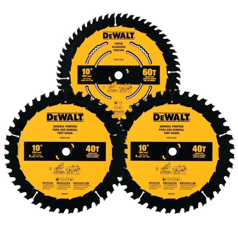 DEWALT DWA110CMB3 3-Pack 10in General Purpose Blades