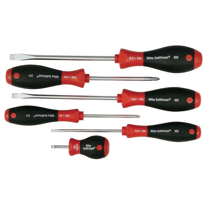 Wiha SoftFinish Slotted/Phillips Screwdriver 6 Piece Set