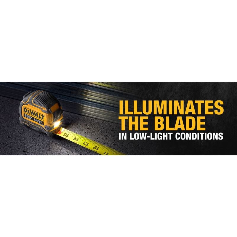 DEWALT DWHT35625S TOUGHSERIES 25 FT Lighted Tape Measure