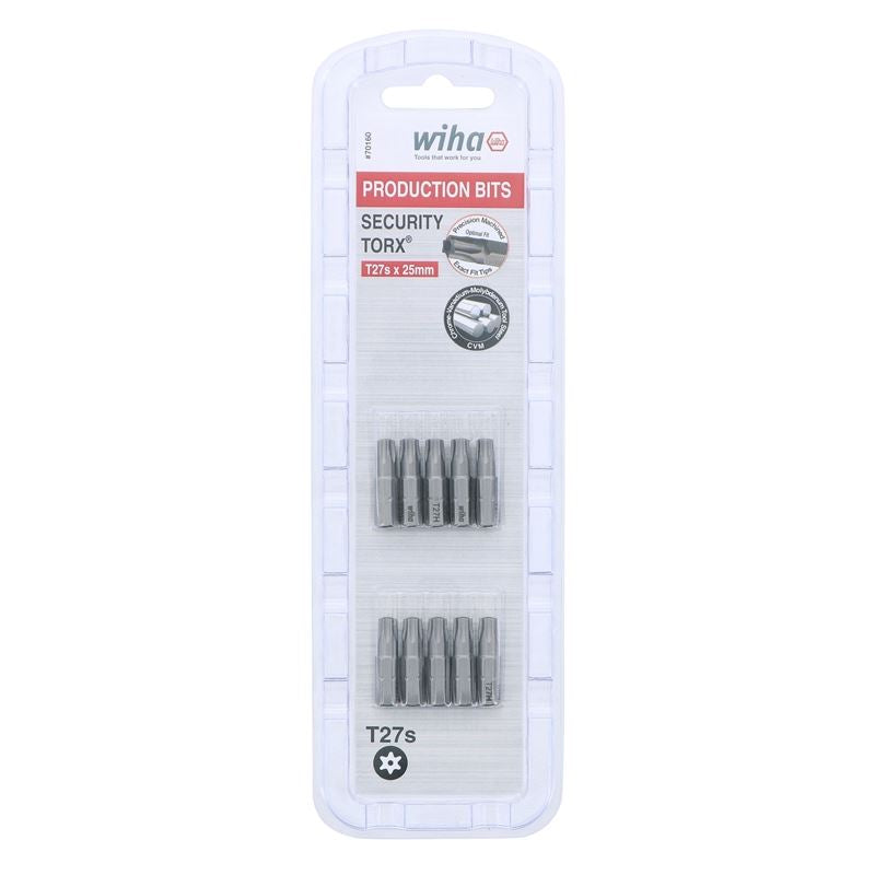 Wiha Security Torx Insert Bit T27s Pack of 10 Bits