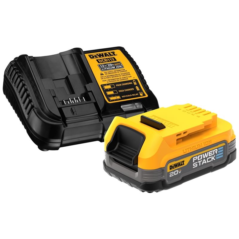 DEWALT DCBP034C 20V MAX STARTER KIT WITH DEWALT POWERSTACK COMPACT BATTERY AND CHARGER