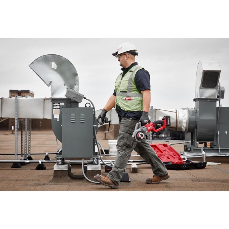 Milwaukee 2870-22 M18 FUEL Compact Pipe Threader w/ ONE-KEY w/ 1/2in - 1-1/4in Compact NPT Forged Aluminum Die Heads