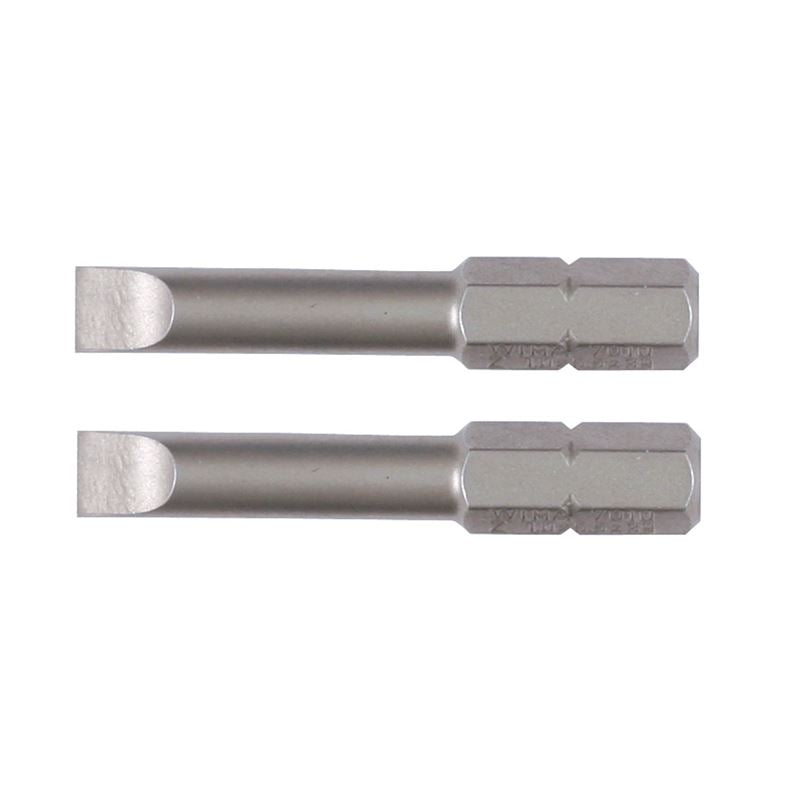 Wiha Slotted Long Insert Bit 4.0 x 39mm Pack of 2 Bits