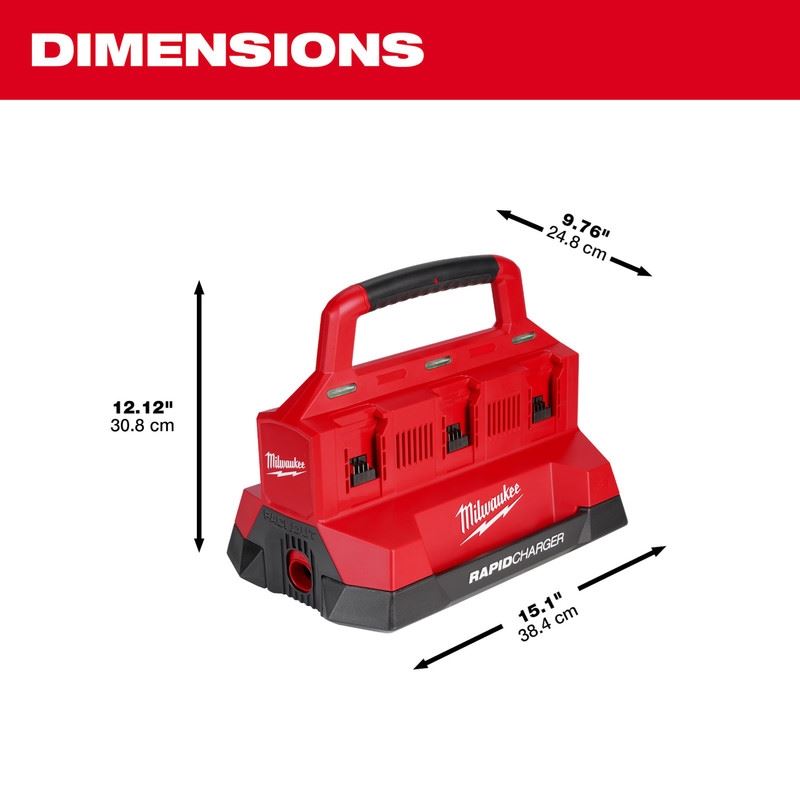 Milwaukee 48-59-1809 M18 PACKOUT Six Bay Rapid Charger