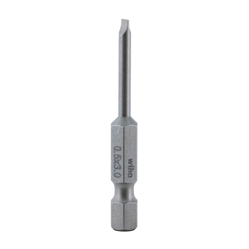 Wiha Slotted Power Bit 3.0 x 50mm Pack of 10 Bits