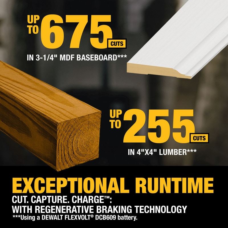 DEWALT DCS781X1 60V MAX 12in. Double Bevel Sliding Miter Saw