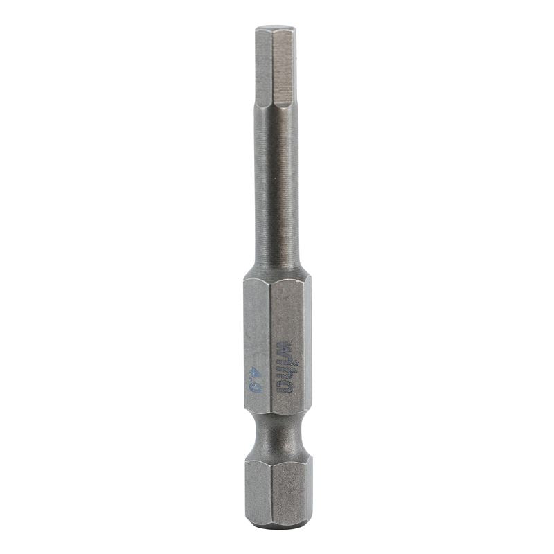 Wiha Hex Metric Power Bit 4.0 x 50mm Pack of 10 Bits