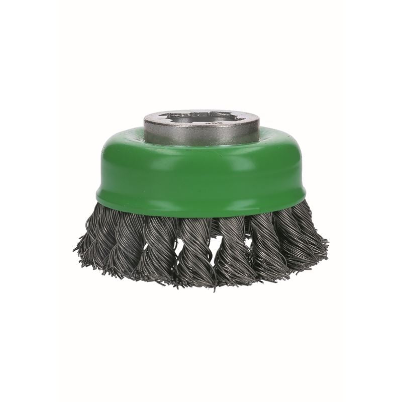 Bosch WBX329 3 In. Wheel Dia. X-LOCK Arbor Stainless Steel Knotted Wire Single Row Cup Brush