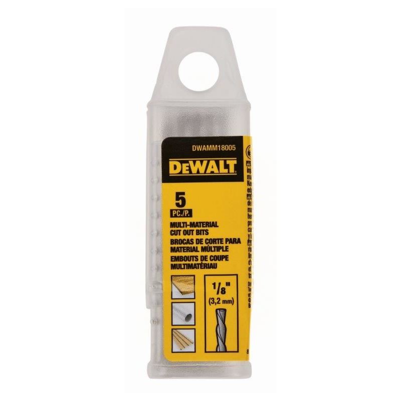 DeWalt DWAMM18005 1/8 in Multi-Material Cut Out Bit 5 Pack