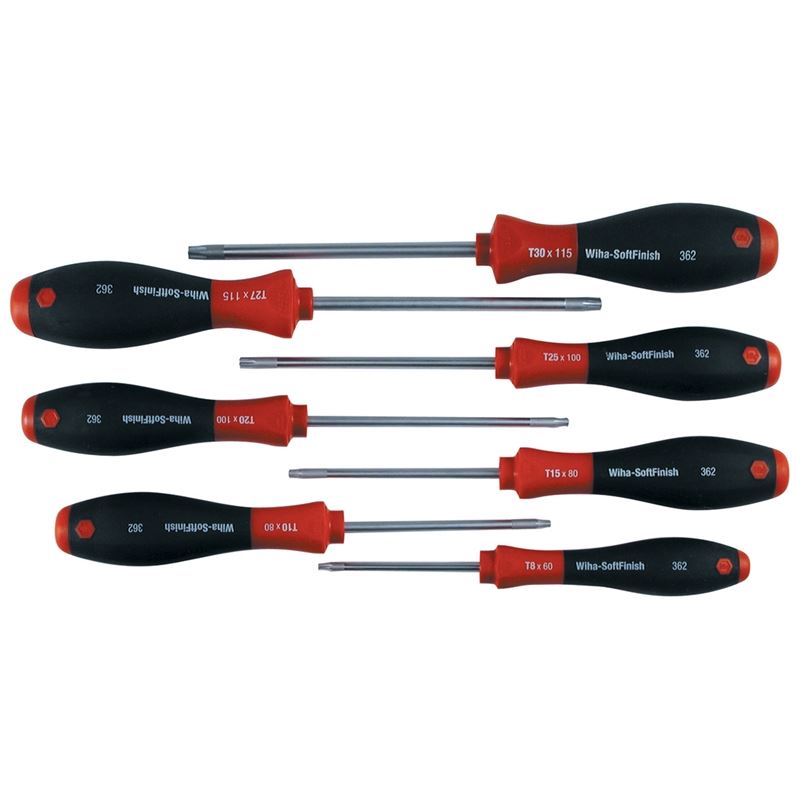Wiha SoftFinish Security Torx Screwdriver 7 Piece Set T7s-T25s