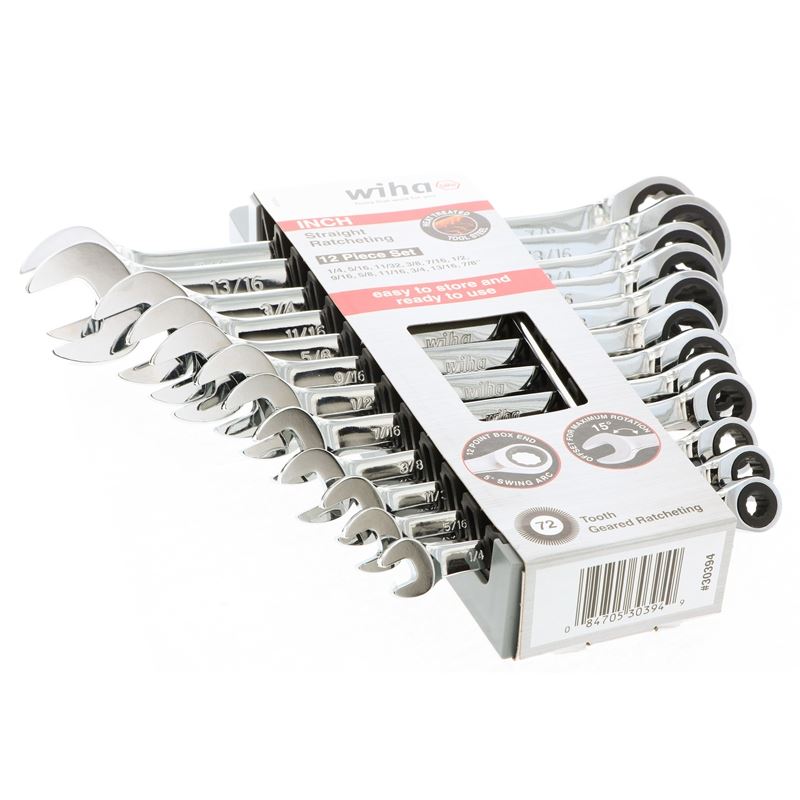 Wiha Combination Inch Ratchet Wrenches 12 Piece Set