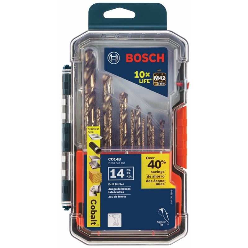 Bosch CO14B 14 pc. Cobalt M42 Drill Bit Set
