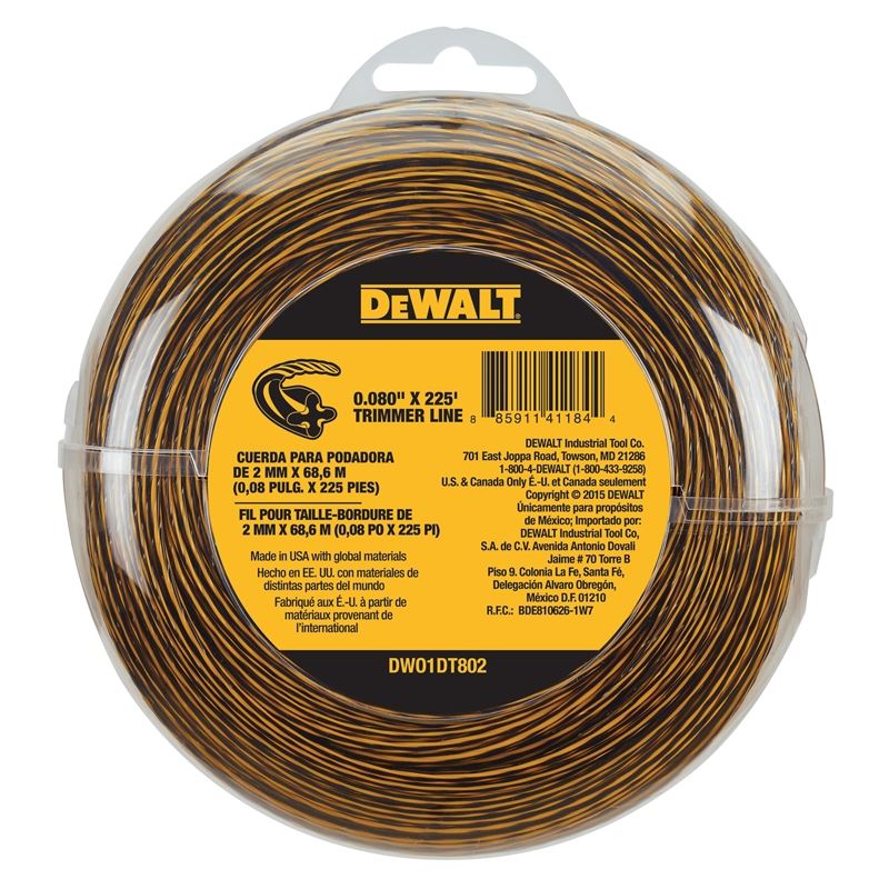 DeWalt DWO1DT802 0.080 in X 225 Ft String Trimmer Replacement Line