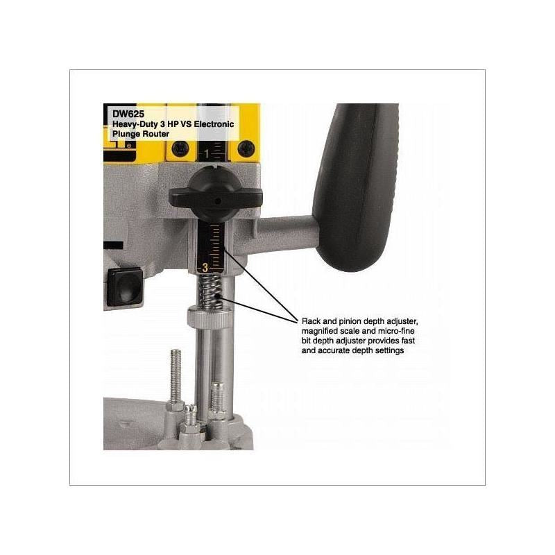 DEWALT | DW625 Heavy-Duty 3HP Maximum Motor HP EVS Plunge Router