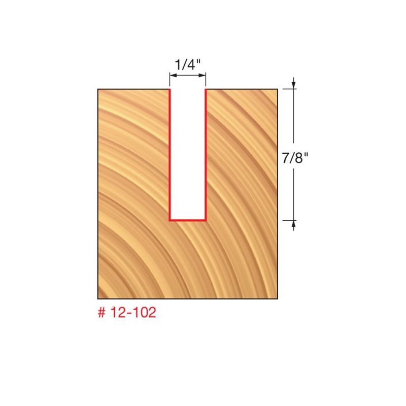 Freud | 12-102 1/4 (Dia.) Double Flute Straight Bit (Double Grind)
