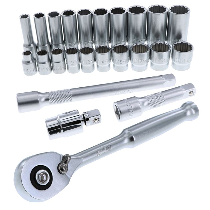 WIHA 33795 24 Piece 3/8†Drive Professional Socket Tray Set - Metric
