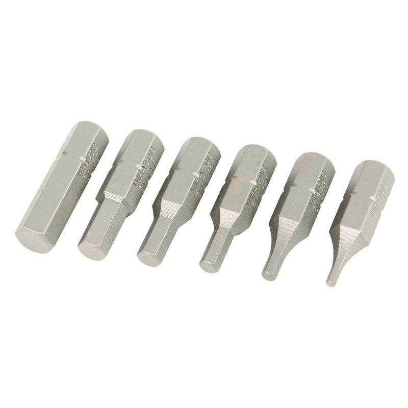 Wiha Hex Inch Insert Bit 1/16in - 1/4in 6 Pack