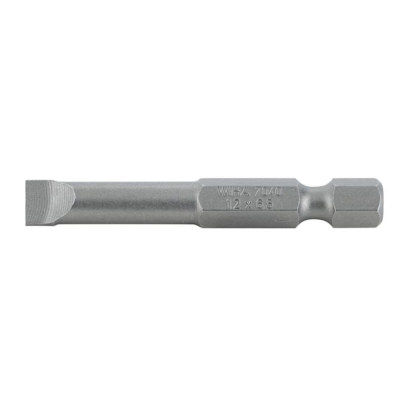 Wiha Slotted Power Bit 6.5 x 50mm Pack of 10 Bits