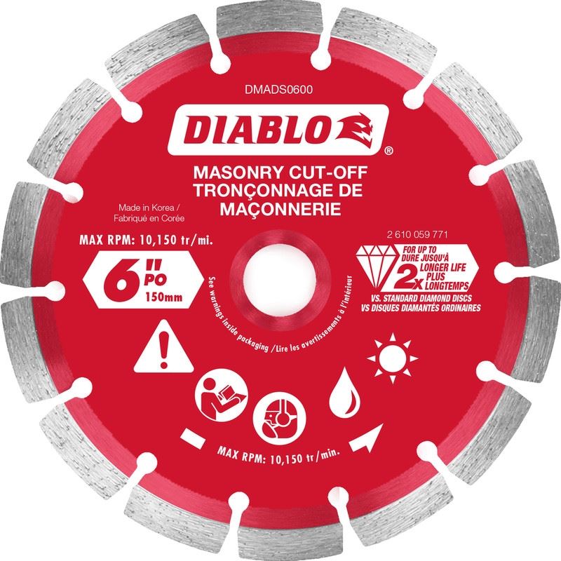Diablo DMADS0600 6 in. Diamond Segmented Cut-Off Discs for Masonry