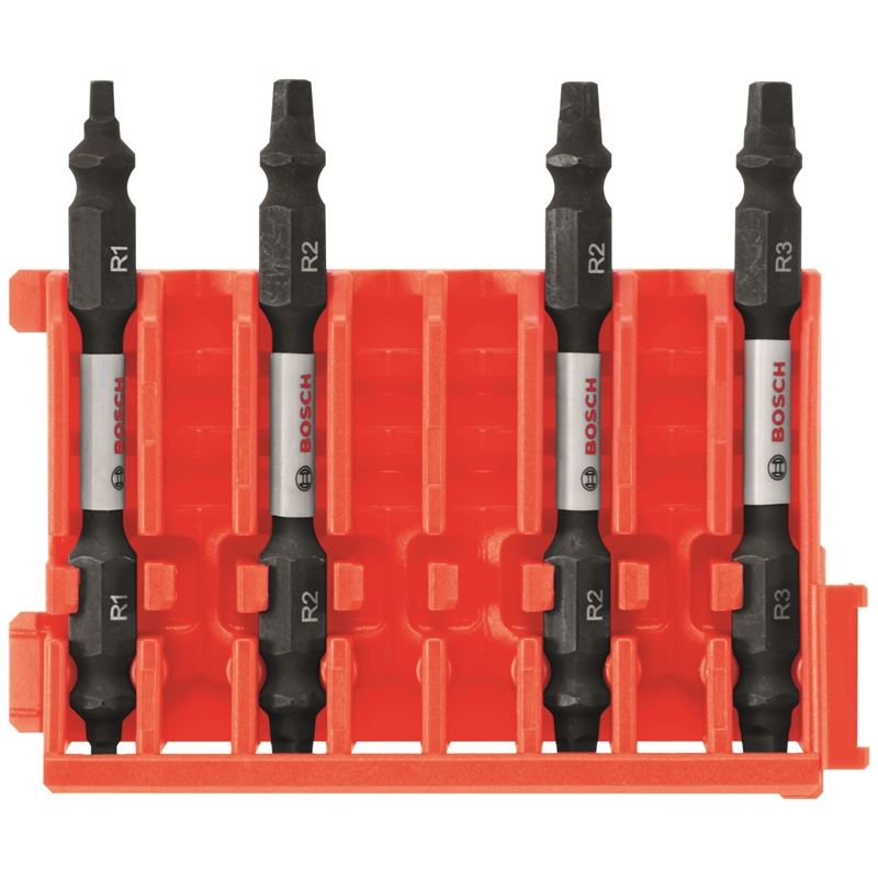 Bosch | CCSDESQV2504 4 pc. Square 2.5 In. Double-Ended Bits with Clip for Custom Case System