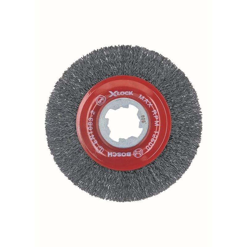 Bosch WBX418 4-1/2 In. Wheel Dia. X-LOCK Arbor Tempered Steel Crimped Wire Wheel