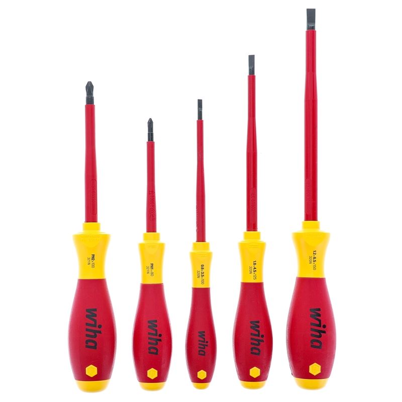 Wiha Slotted and Phillips Insulated Screwdriver Set 5-Piece