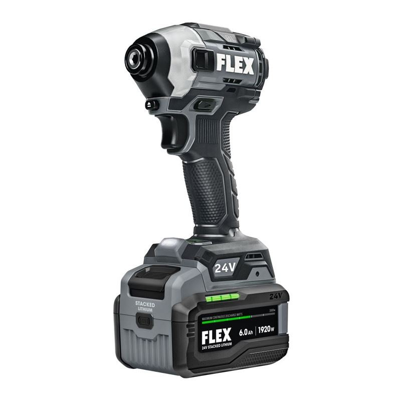 FLEX FX1371A-1H 24V 1/4 in Quick Eject Hex Impact Driver w/ Multi-Mode Stacked-Lithium Kit
