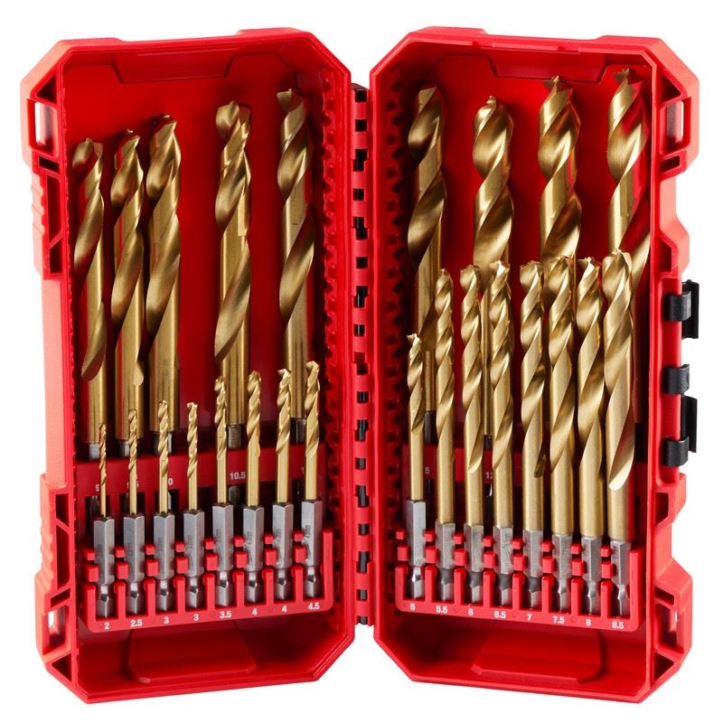 Milwaukee 48-89-4861 SHOCKWAVE Impact Duty RED HELIX Titanium Metric Drill Bit Set - 25PC