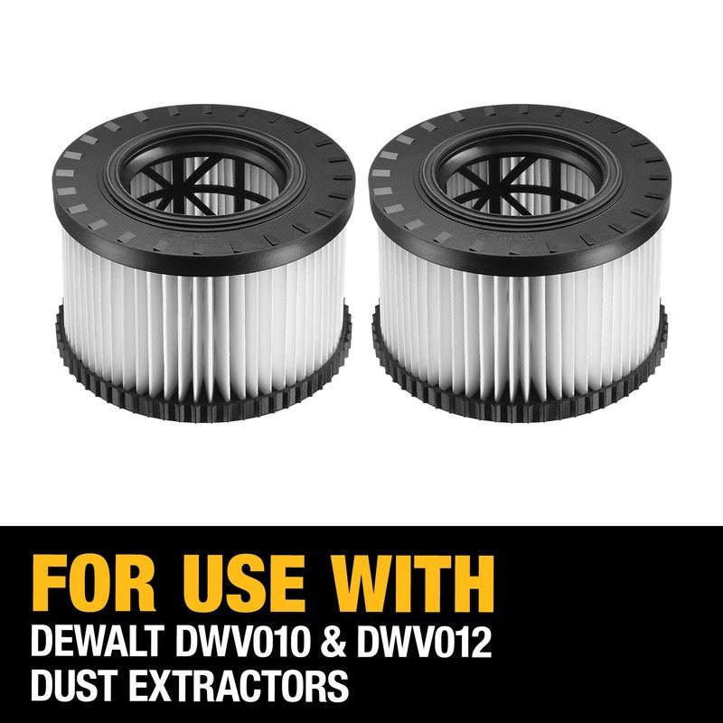 DEWALT DWV9330 Replacement HEPA Filter Set For DWV010 & DWV012 (Type 2) Dust Extractors