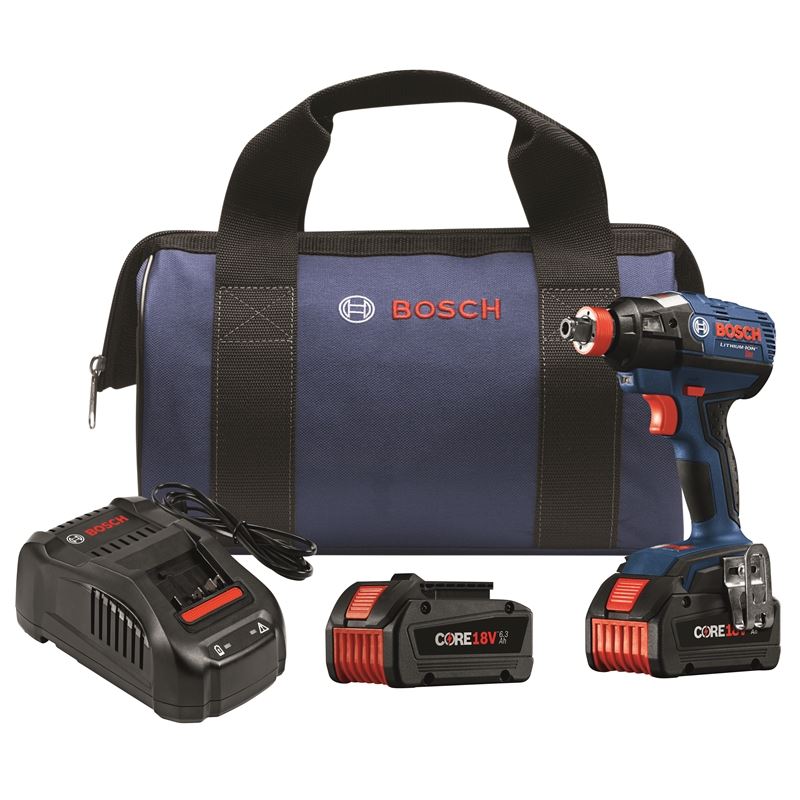 Bosch | IDH182-B24 18 V EC Brushless 1/4 and 1/2 In. Socket-Ready Impact Driver Kit w/(2) Batteries | BFP