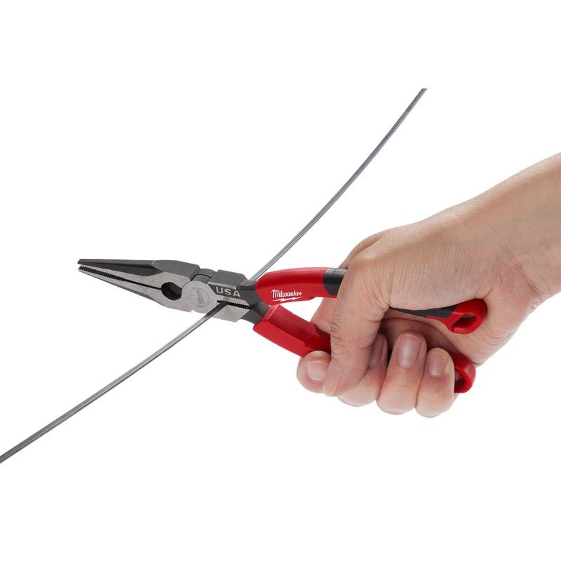 Milwaukee MT555 8in Long Nose Comfort Grip Pliers (USA)