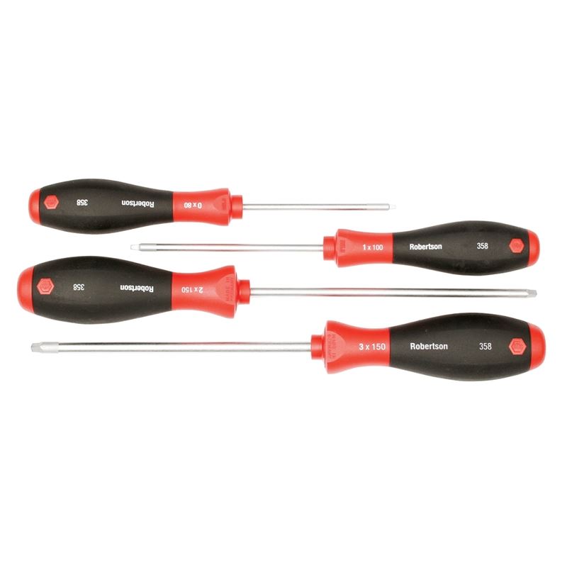 Wiha SoftFinish Square Screwdriver 4 Piece Set