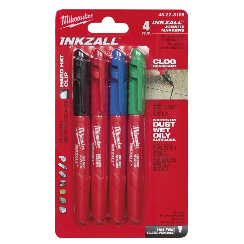 48-22-3106 INKZALL Fine Point Colored Markers - 4 Pack