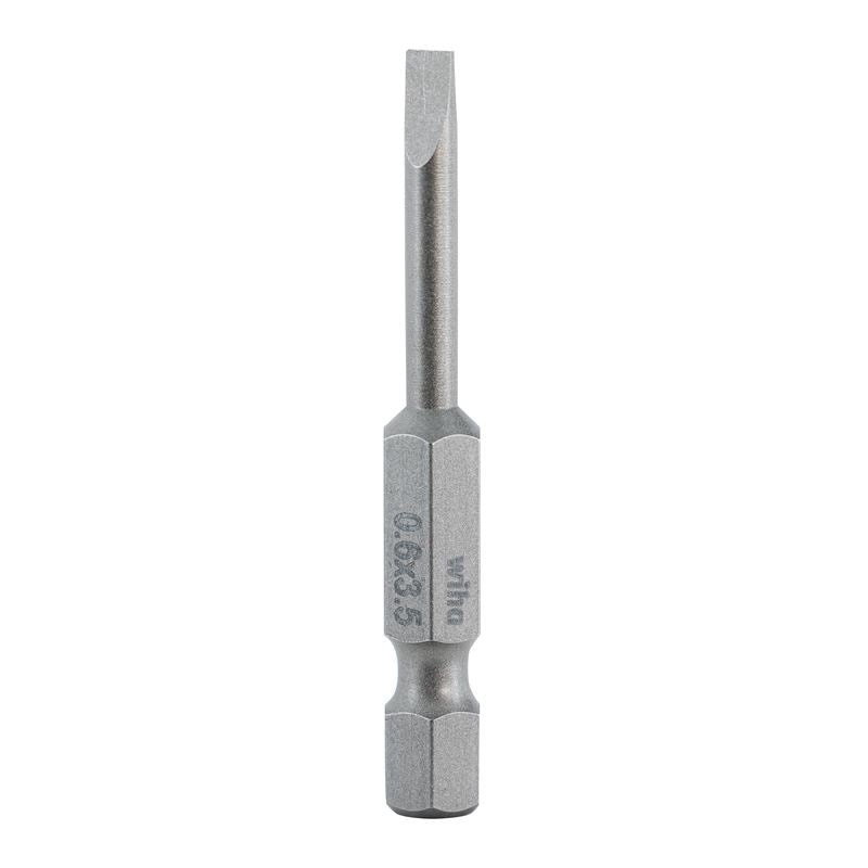 Wiha Slotted Power Bit 3.5 x 50mm Pack of 10 Bits