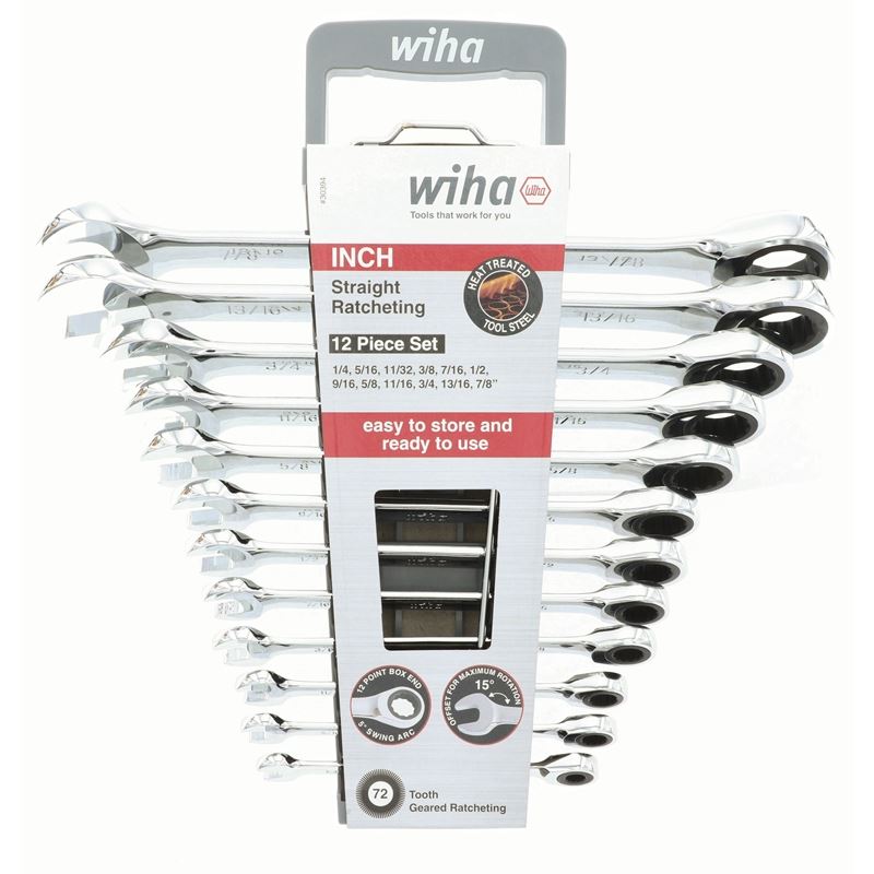 Wiha Combination Inch Ratchet Wrenches 12 Piece Set