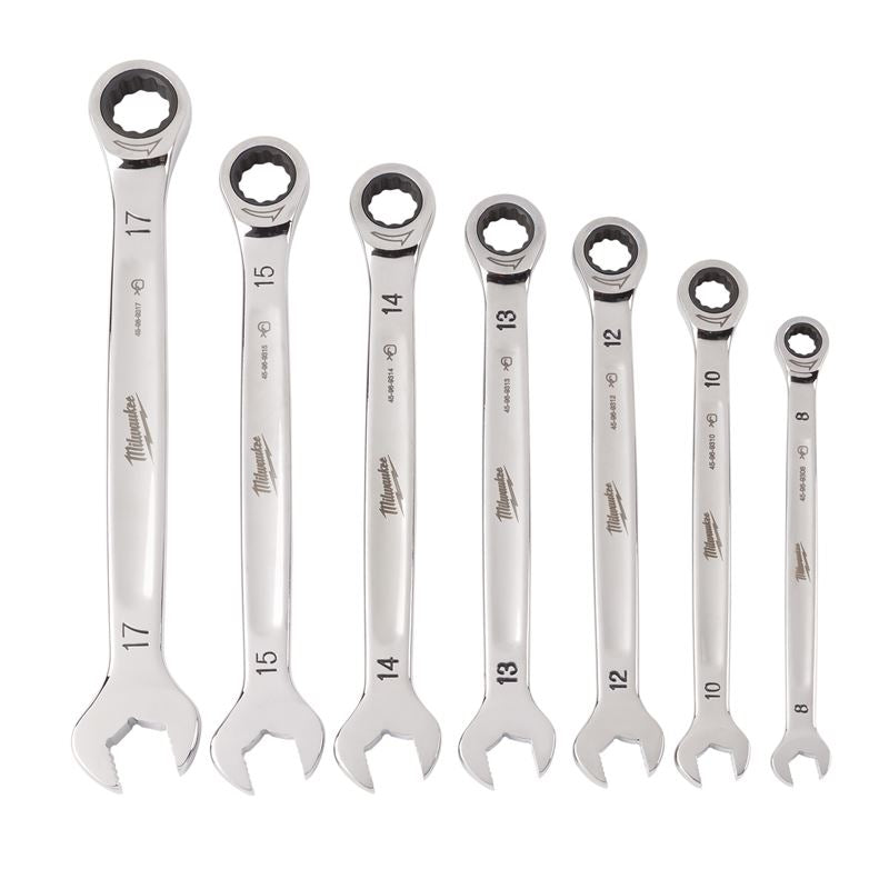 Milwaukee 48-22-9506 7pc Ratcheting Combination Wrench Set - Metric