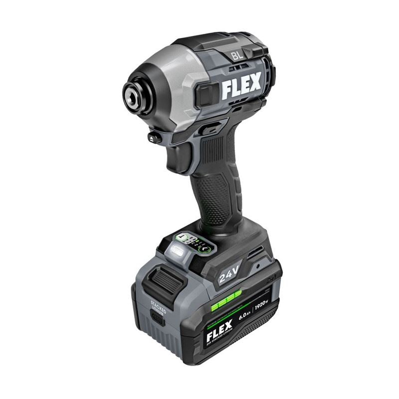 FLEX FX1371A-1H 24V 1/4 in Quick Eject Hex Impact Driver w/ Multi-Mode Stacked-Lithium Kit
