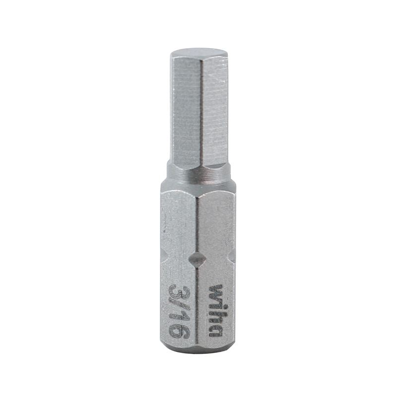 Wiha Hex Inch Insert Bit 3/16 x 25mm Pack of 10 Bits