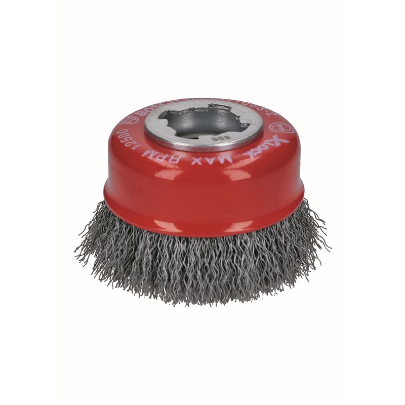Bosch WBX318 3 In. Wheel Dia. X-LOCK Arbor Carbon Steel Crimped Wire Cup Brush