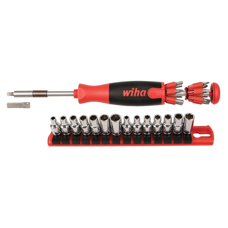 Wiha 26-in-1 Ultra Driver Tradesman Socket Set with Square Socket adapter 41 piece set