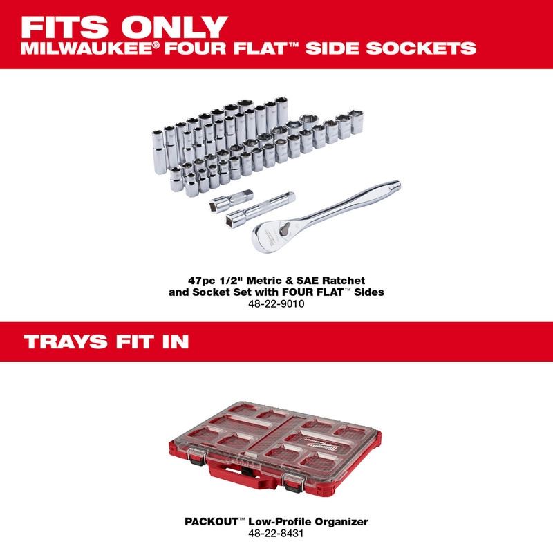 Milwaukee 48-22-9487 47pc 1/2in Drive Ratchet Socket Set with PACKOUT Organizer