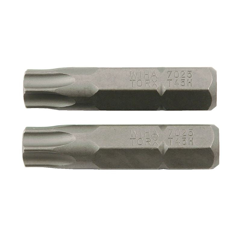 Wiha Security Torx Insert Bit 5/16 T45s Pack of 2 Bits