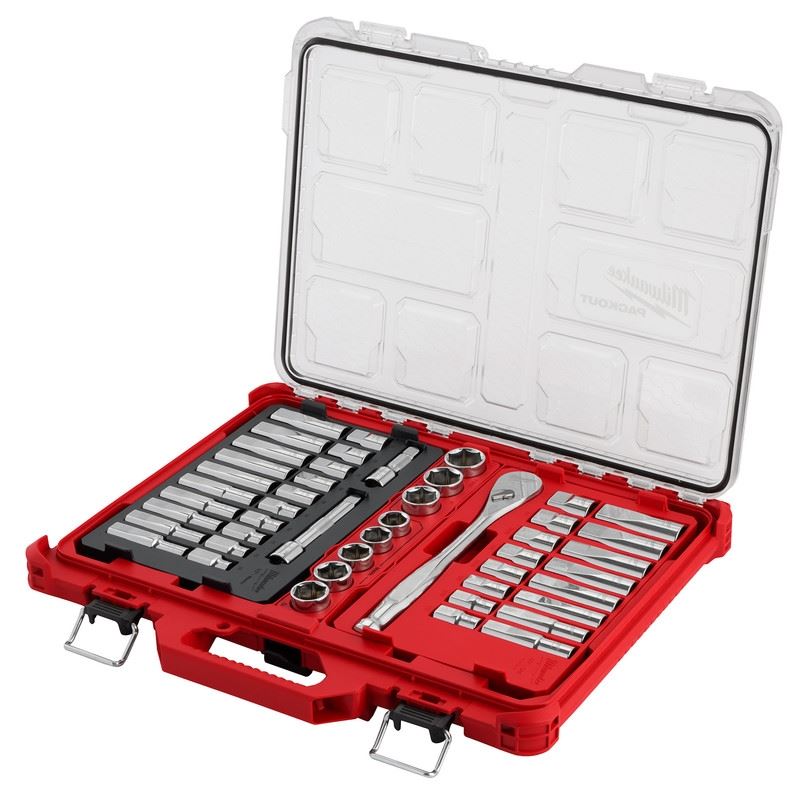 Milwaukee 48-22-9487 47pc 1/2in Drive Ratchet Socket Set with PACKOUT Organizer