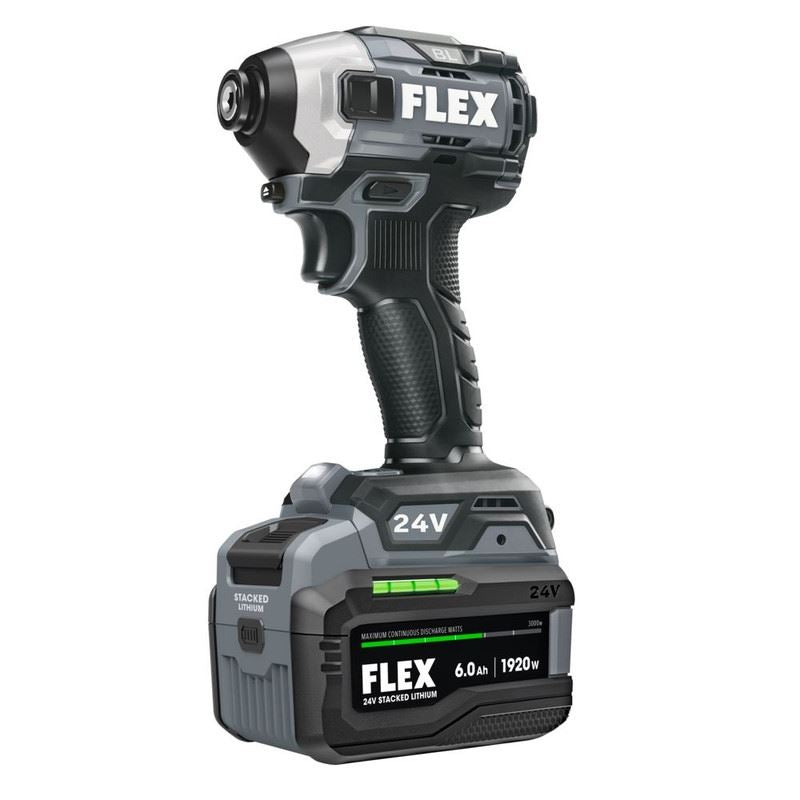 FLEX FX1371A-1H 24V 1/4 in Quick Eject Hex Impact Driver w/ Multi-Mode Stacked-Lithium Kit