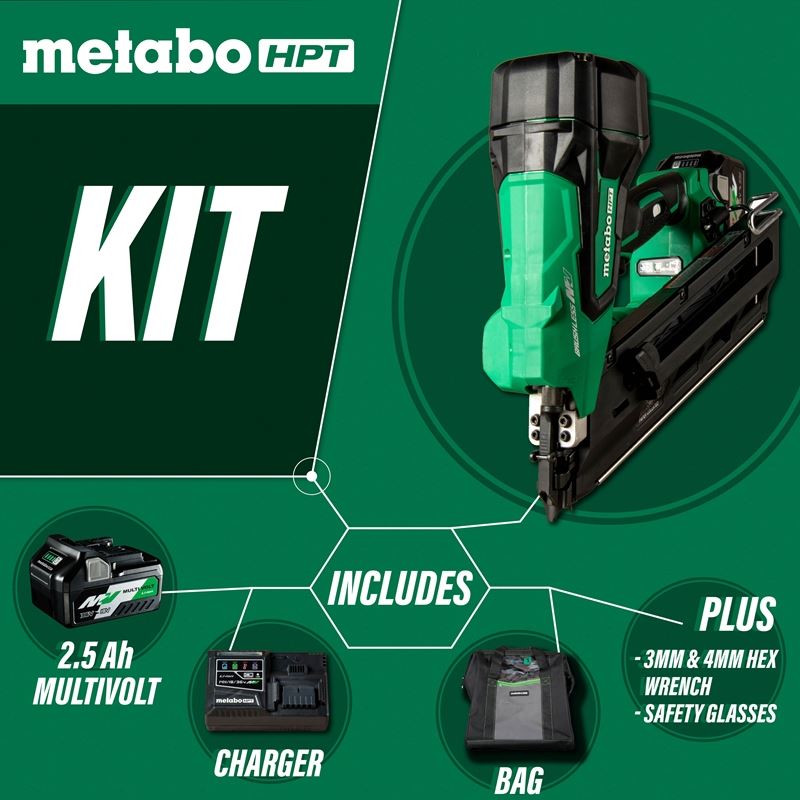metabo HPT NR3690DCM 30 Degree 36V Cordless Paper Strip Framing Nailer