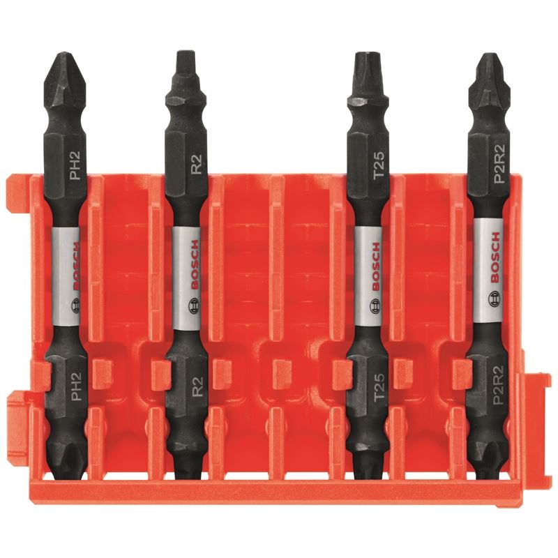 Bosch | CCSDEV2504 4 pc. Phillips, Square and Torx 2.5 In. Double-Ended Bits with Clip for Custom Case System